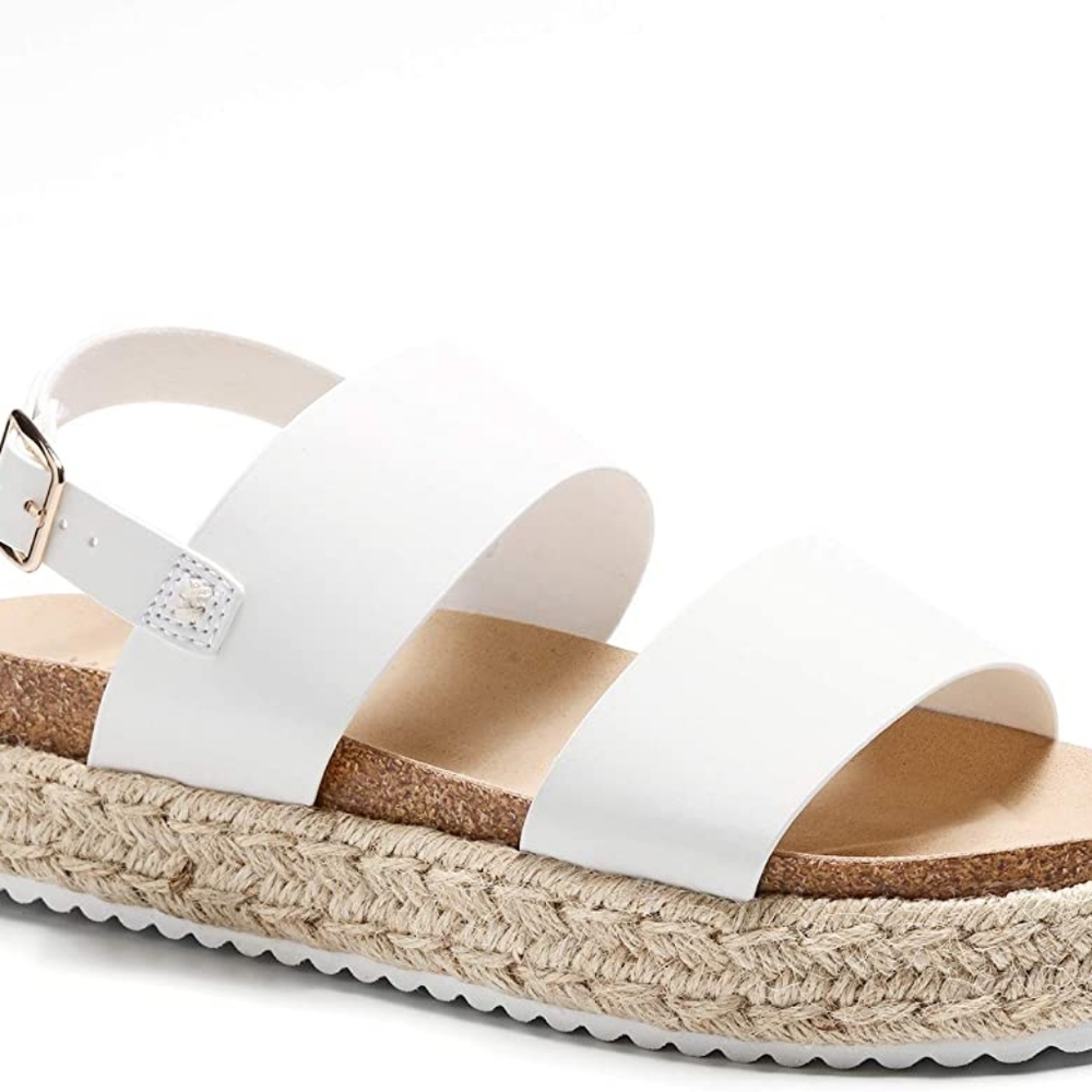 White platform sandals